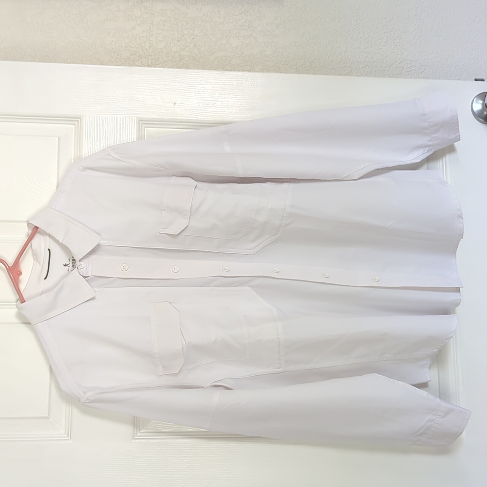 Royal Robbins Mens large, travel, long sleeve shirt, white
